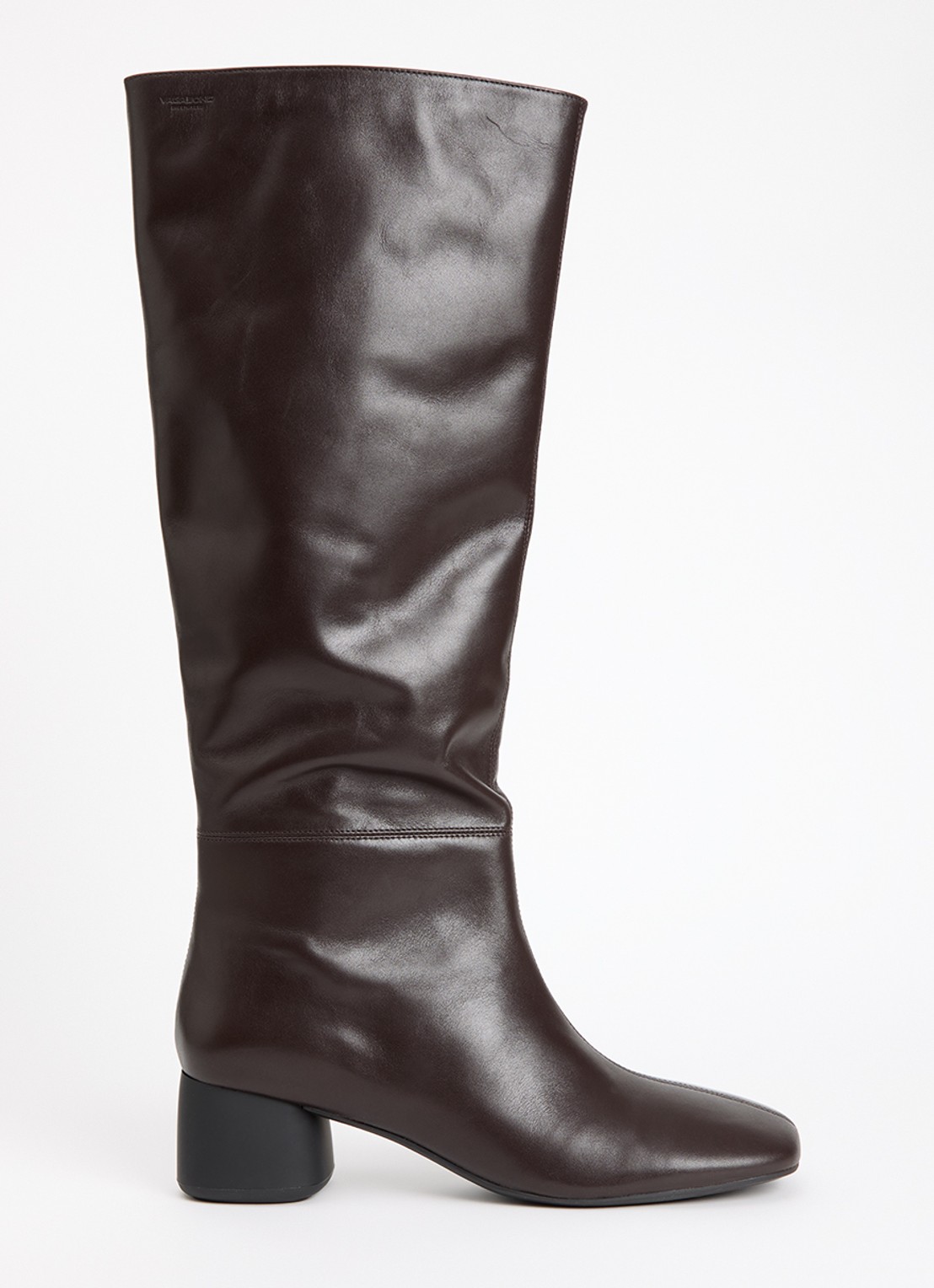 Vagabond Shoemakers Livia overknee laars van leer - voorkant 3 chocoladebruin
