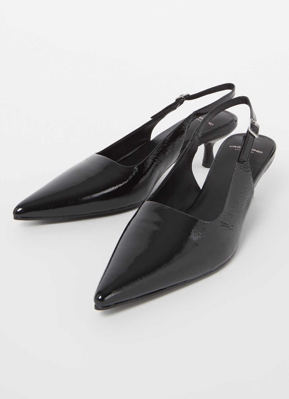 Vagabond Shoemakers Lykke slingback van lakleer - detail zwart