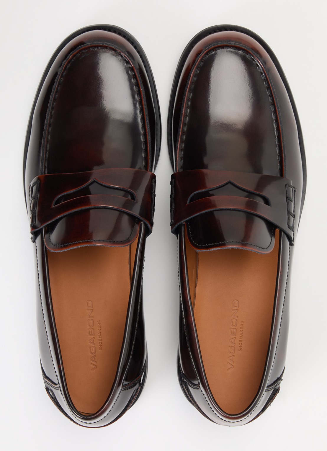 Vagabond Shoemakers Steven loafer van leer met lakfinish - detail 2 bordeauxrood