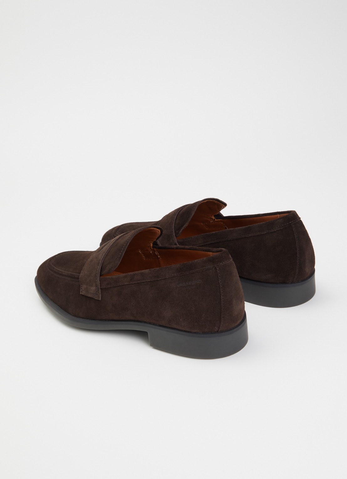 Vagabond Shoemakers Troy loafer van suède - achterkant donkerbruin