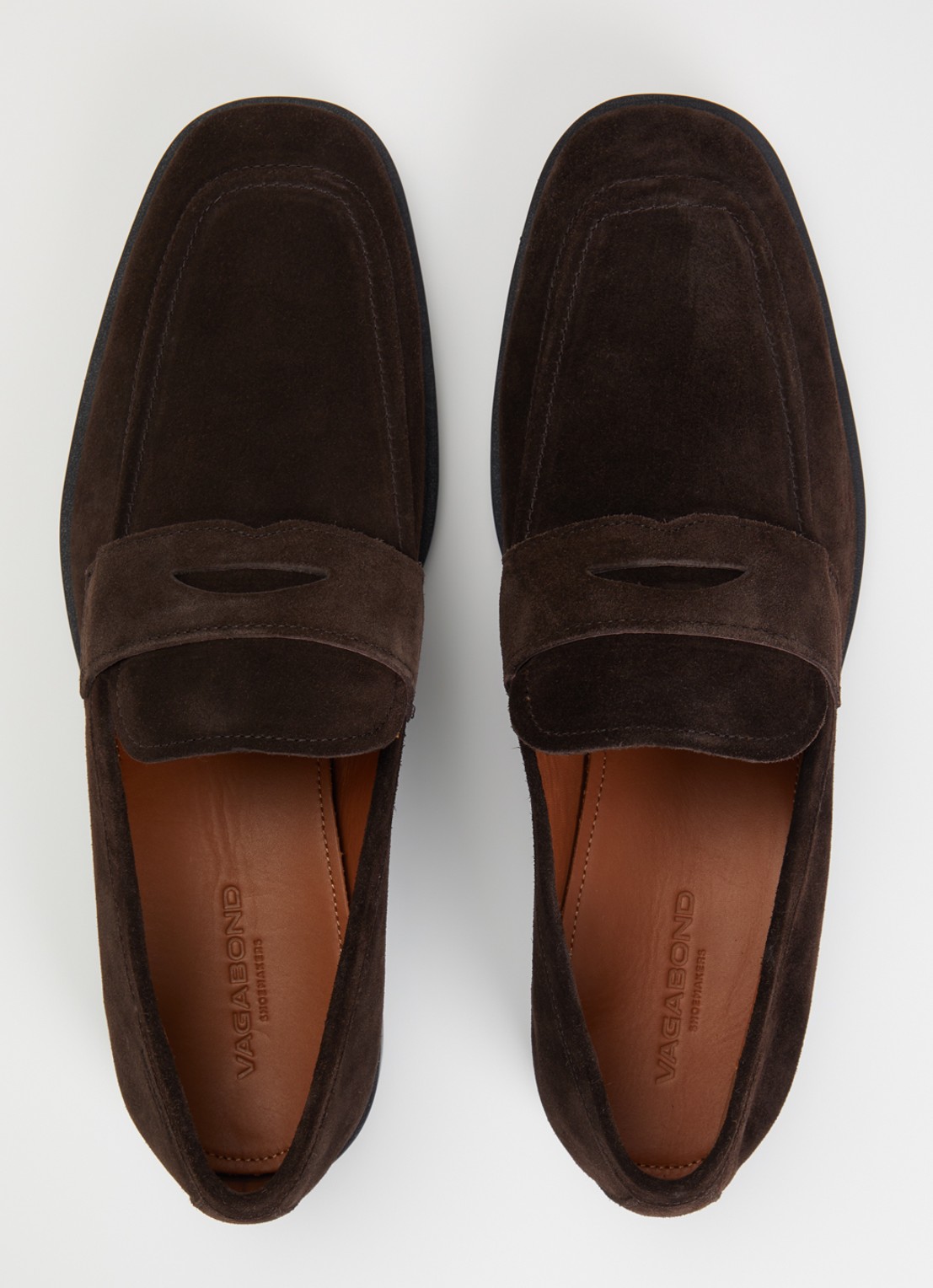 Vagabond Shoemakers Troy loafer van suède - detail 5 donkerbruin