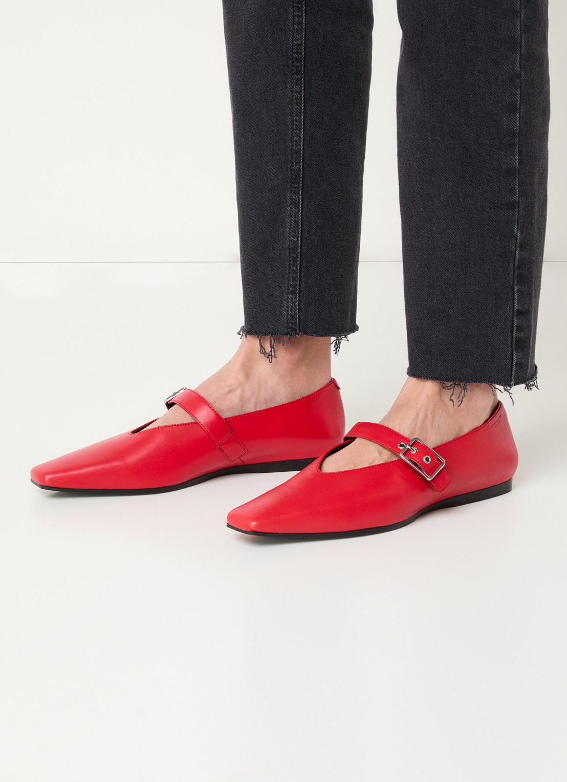 Vagabond Shoemakers Wioletta ballerina van leer - voorkant 3 rood