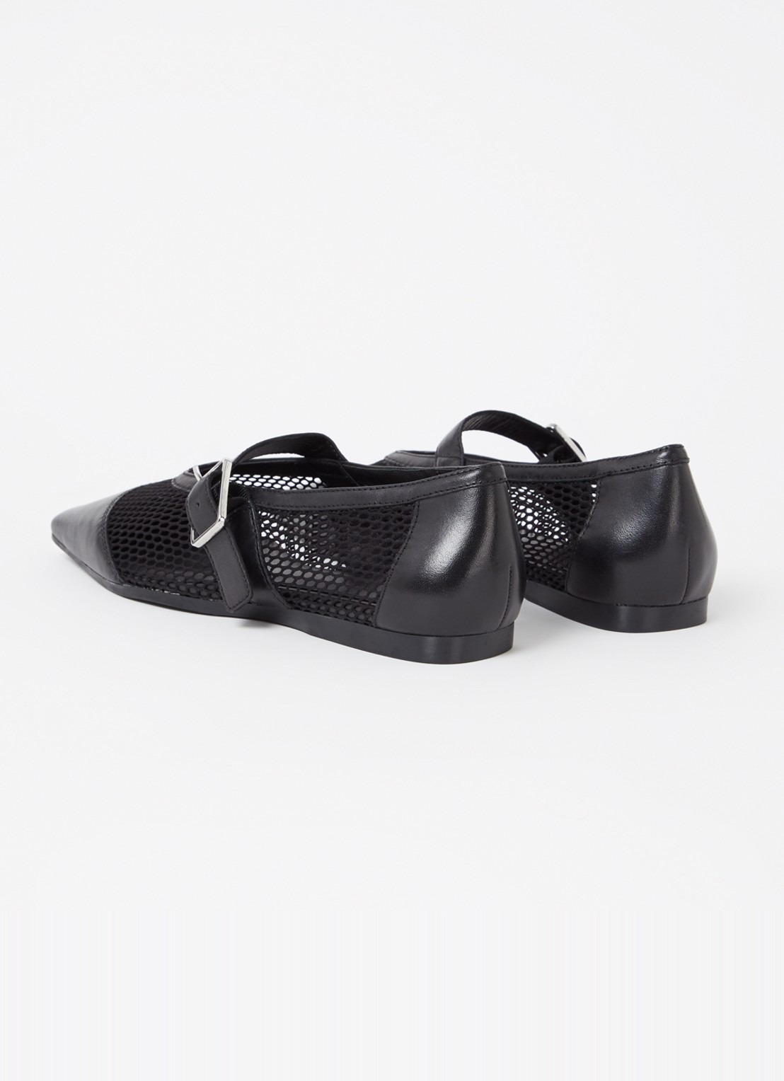Vagabond Shoemakers Wioletta ballerina van mesh met leren details - achterkant 3 zwart
