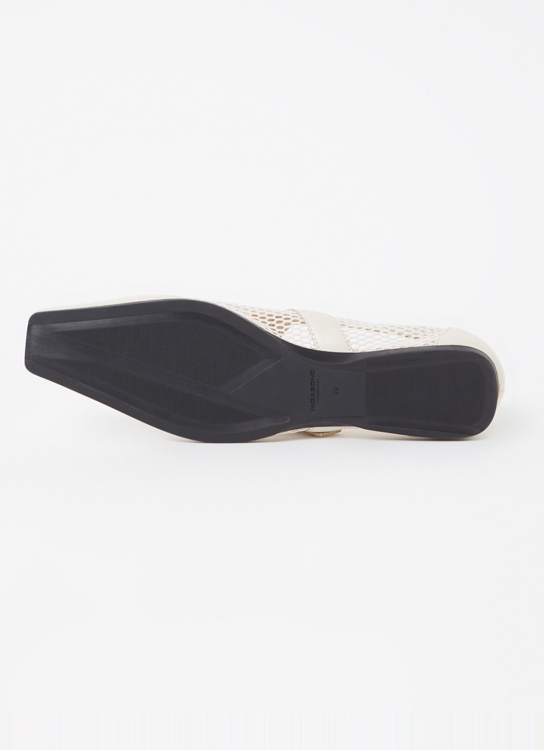 Vagabond Shoemakers Wioletta ballerina van mesh met leren details - detail 6 gebroken wit