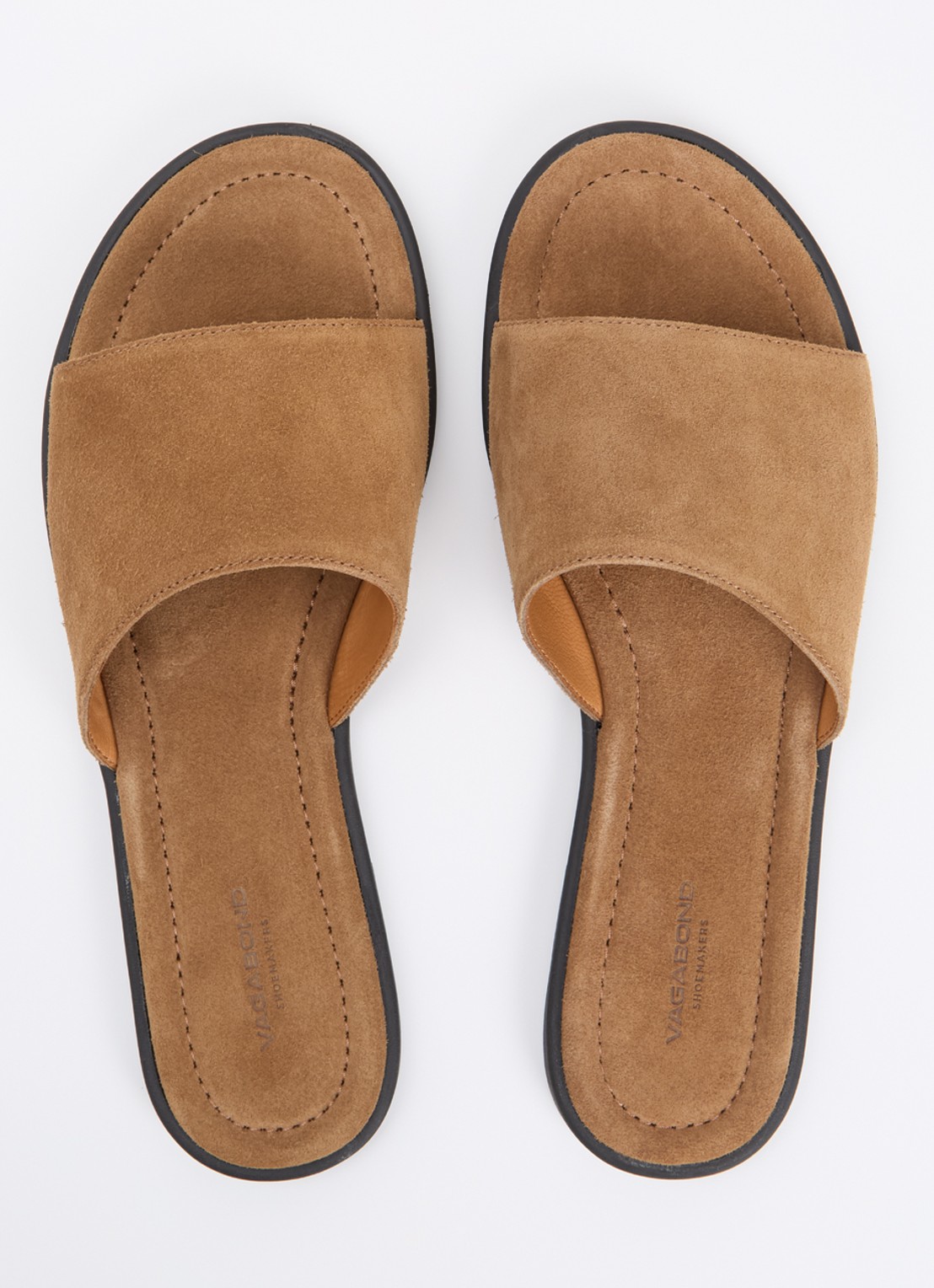 Vagabond Shoemakers Zaida slipper van suède - detail 3 zand
