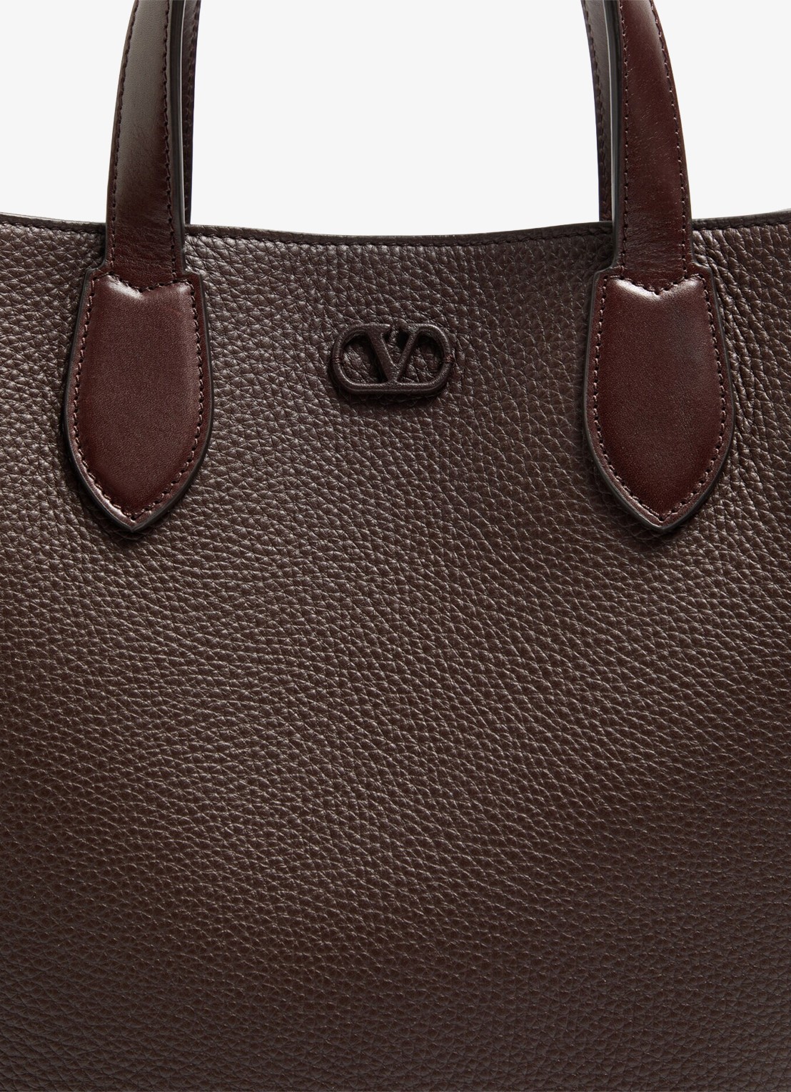 Valentino Garavani Antibes Medium handtas van kalfsleer - detail 6 donkerbruin