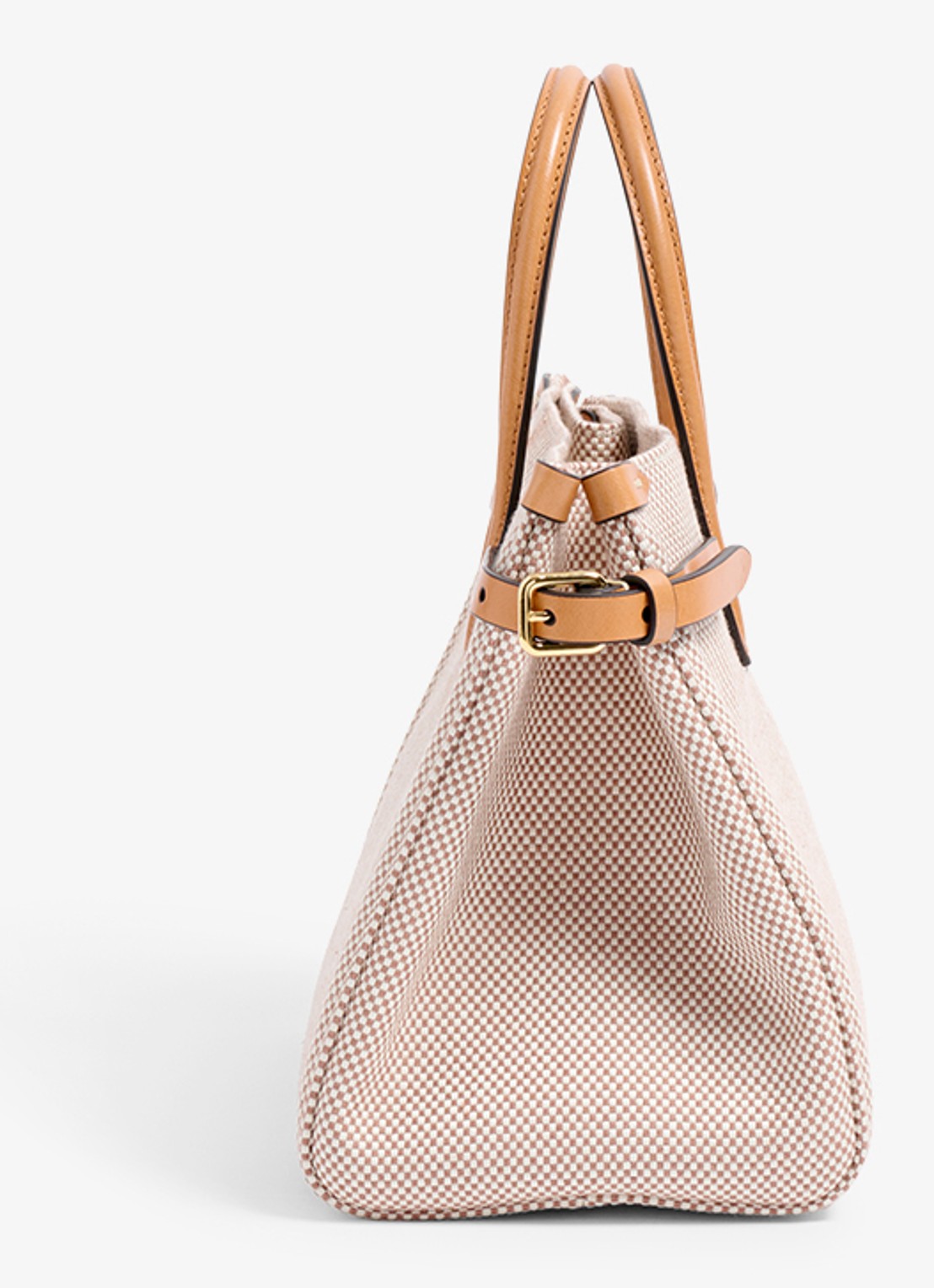 Valentino Garavani Antibes Small shopper van canvas met leren details - detail 2 camel