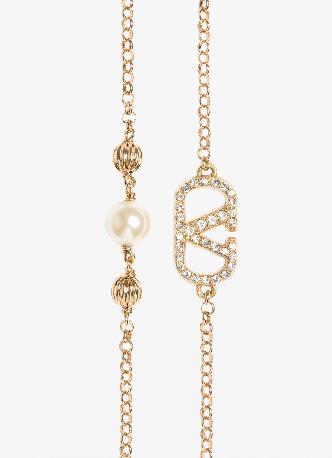 Valentino Garavani Armband met logo en kristal - detail goud