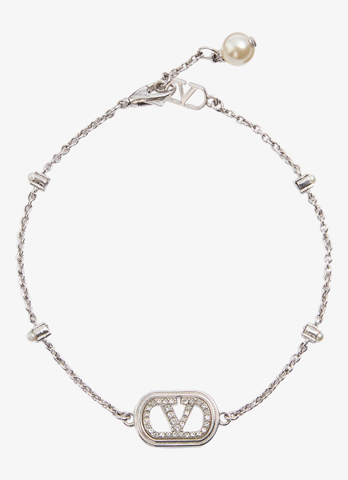 Valentino Garavani Armband met logo - voorkant 3 zilver