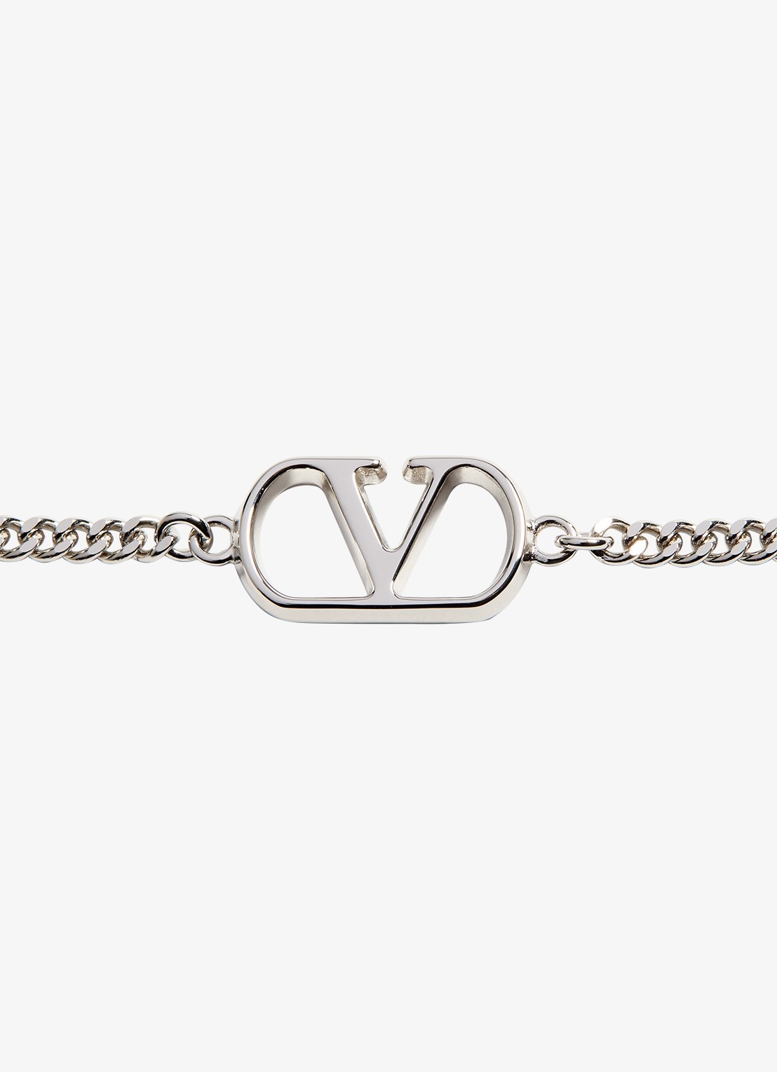 Valentino Garavani Armband met logo - detail zilver