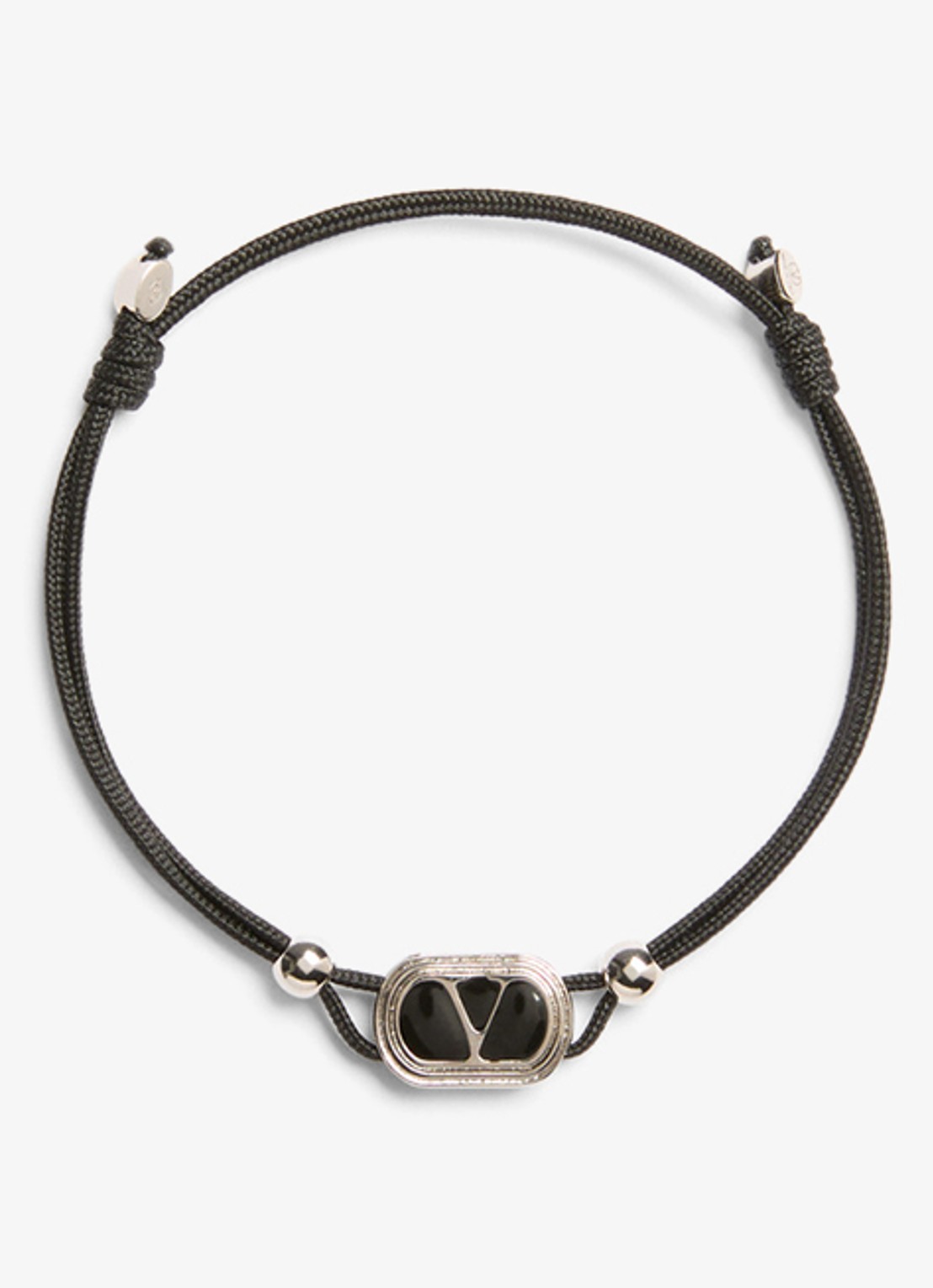 Valentino Garavani Armband met logo - voorkant zwart