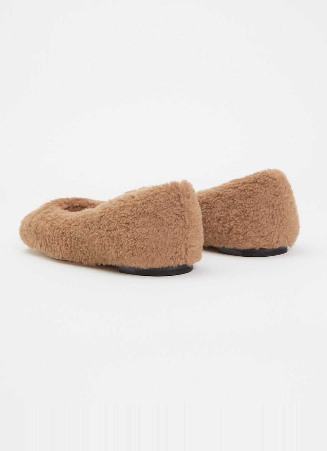 Valentino Garavani Ballerina van imitatiebont met logo - achterkant camel