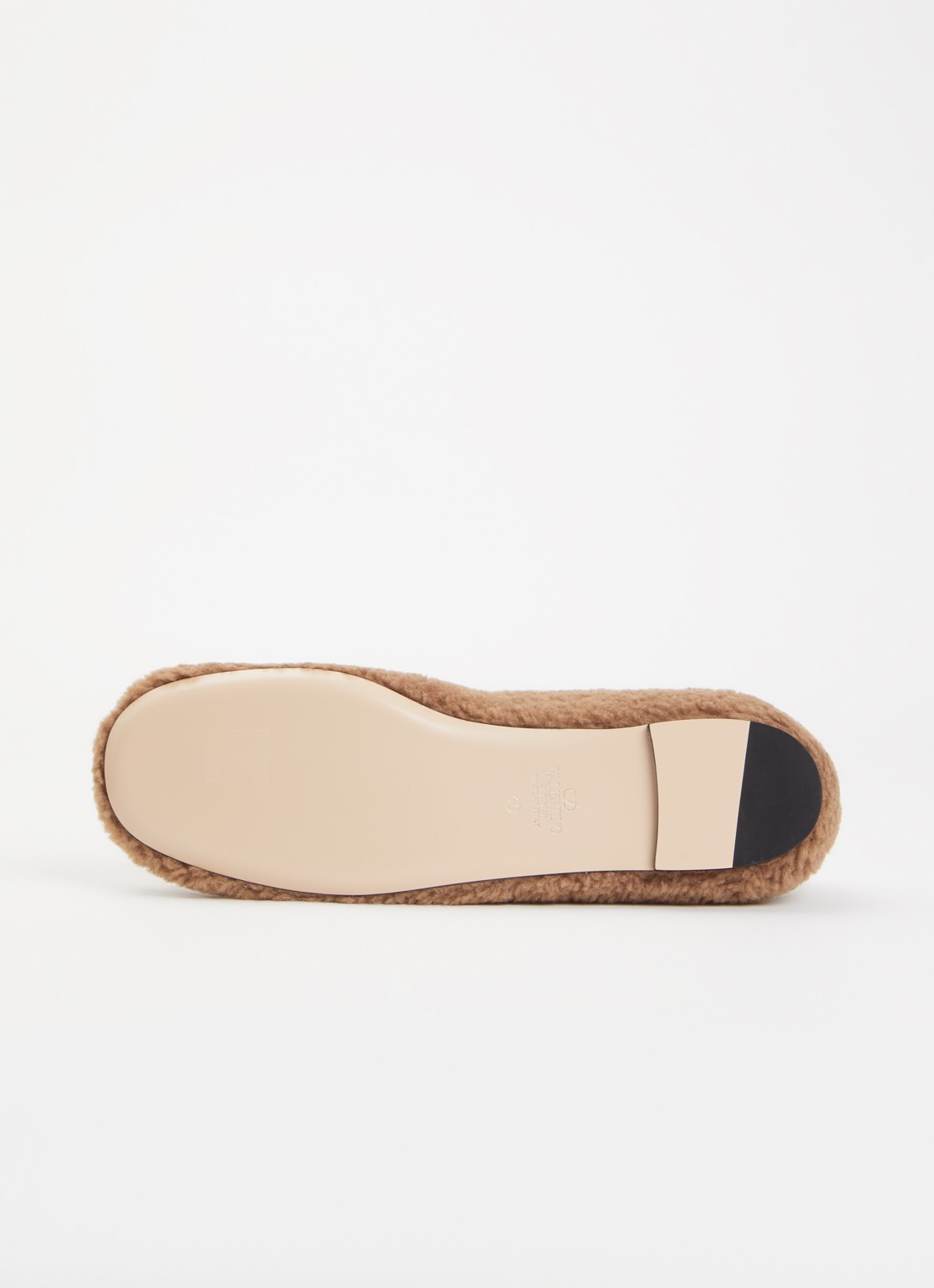 Valentino Garavani Ballerina van imitatiebont met logo - detail 4 camel