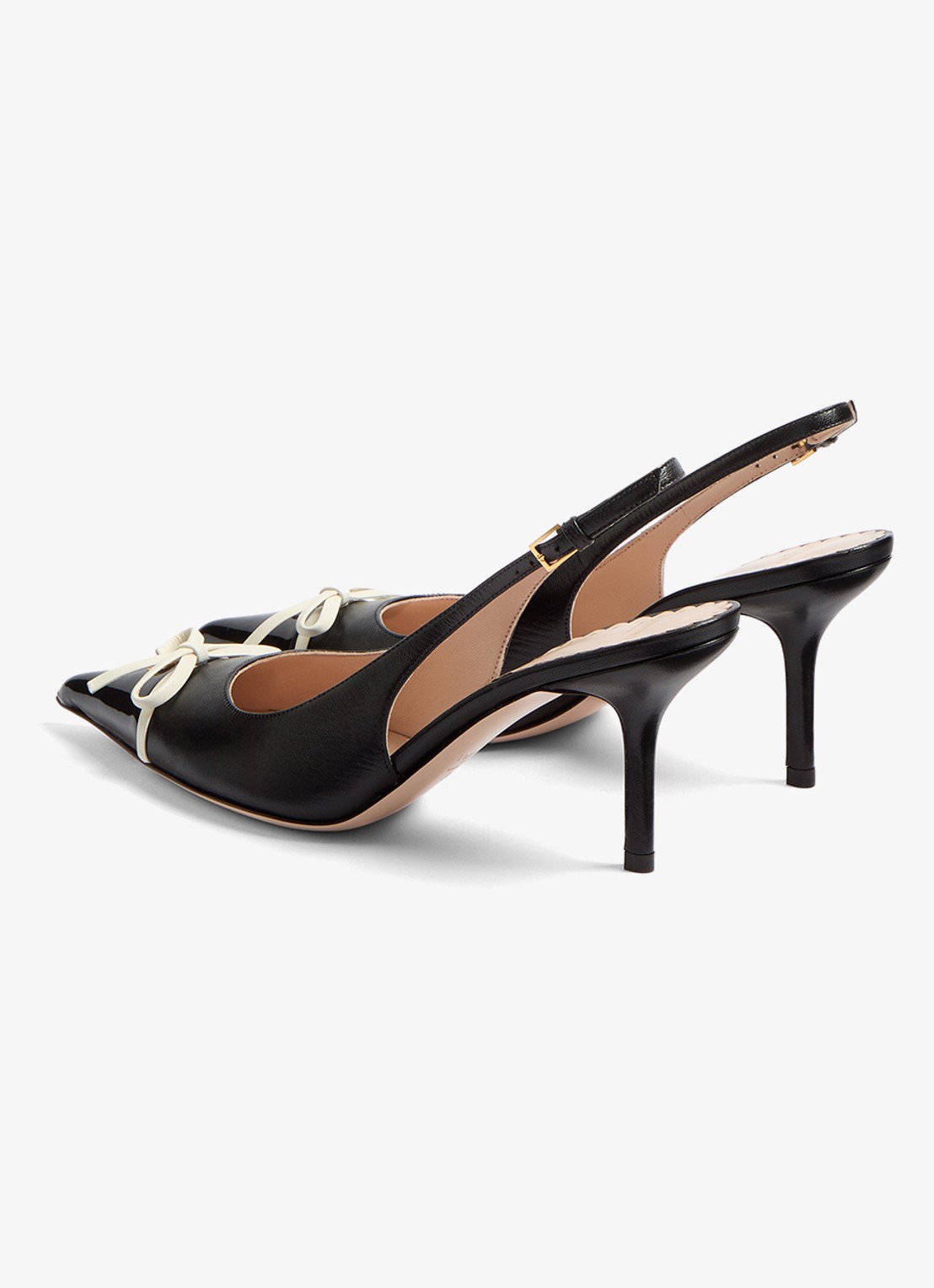 Valentino Garavani Bepointy slingback van leer met lakfinish - achterkant zwart