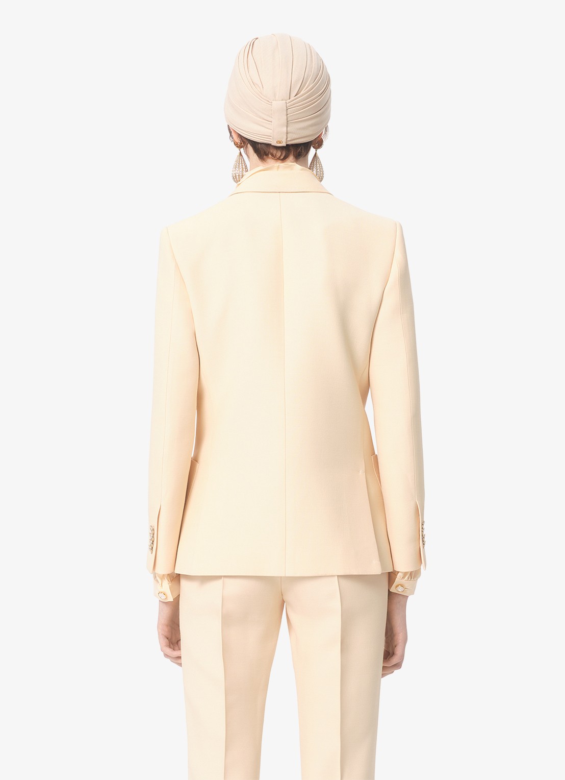 Valentino Garavani Blazer in zijdeblend met opgestikte zakken - achterkant creme