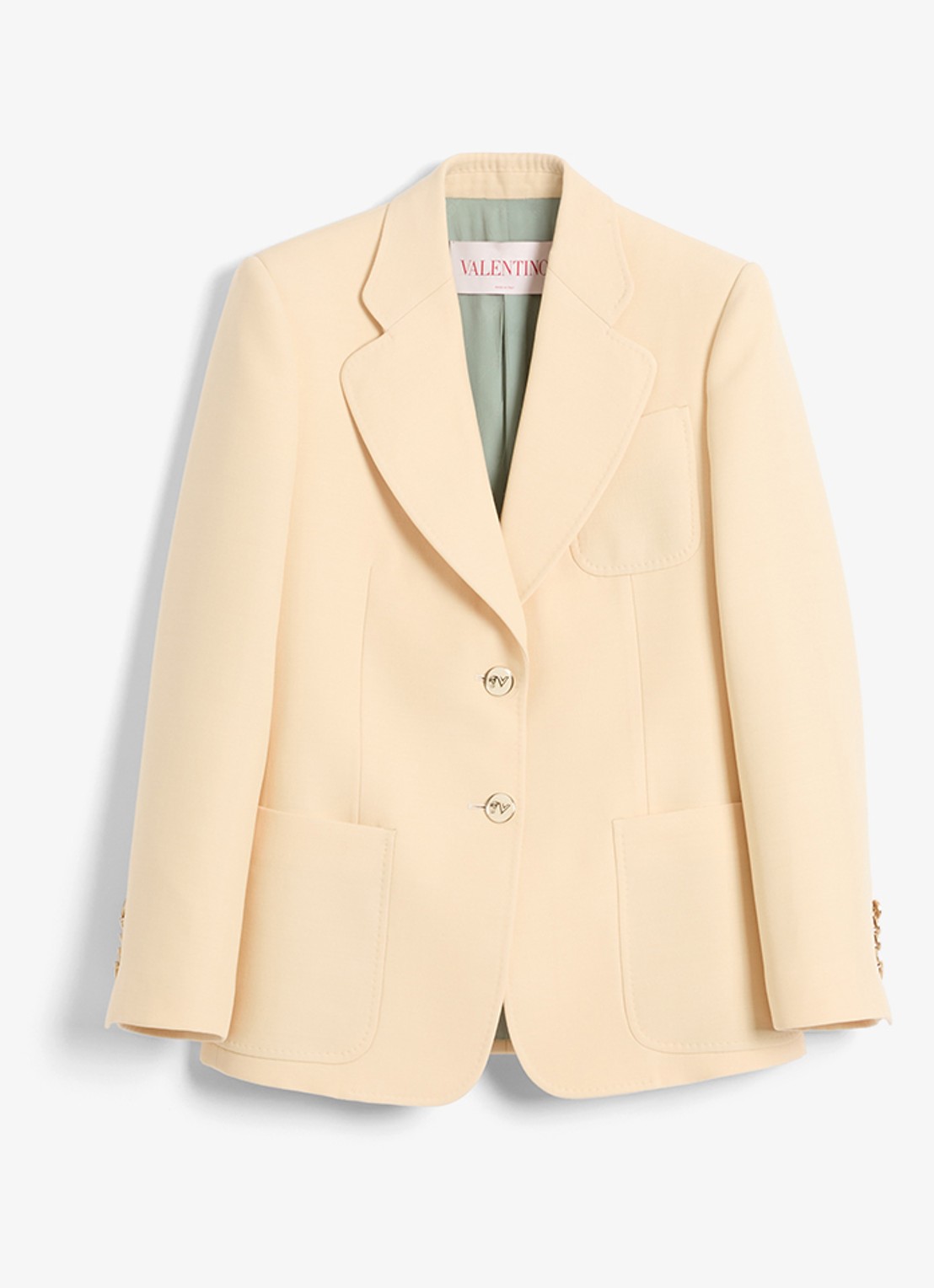 Valentino Garavani Blazer in zijdeblend met opgestikte zakken - voorkant 7 creme