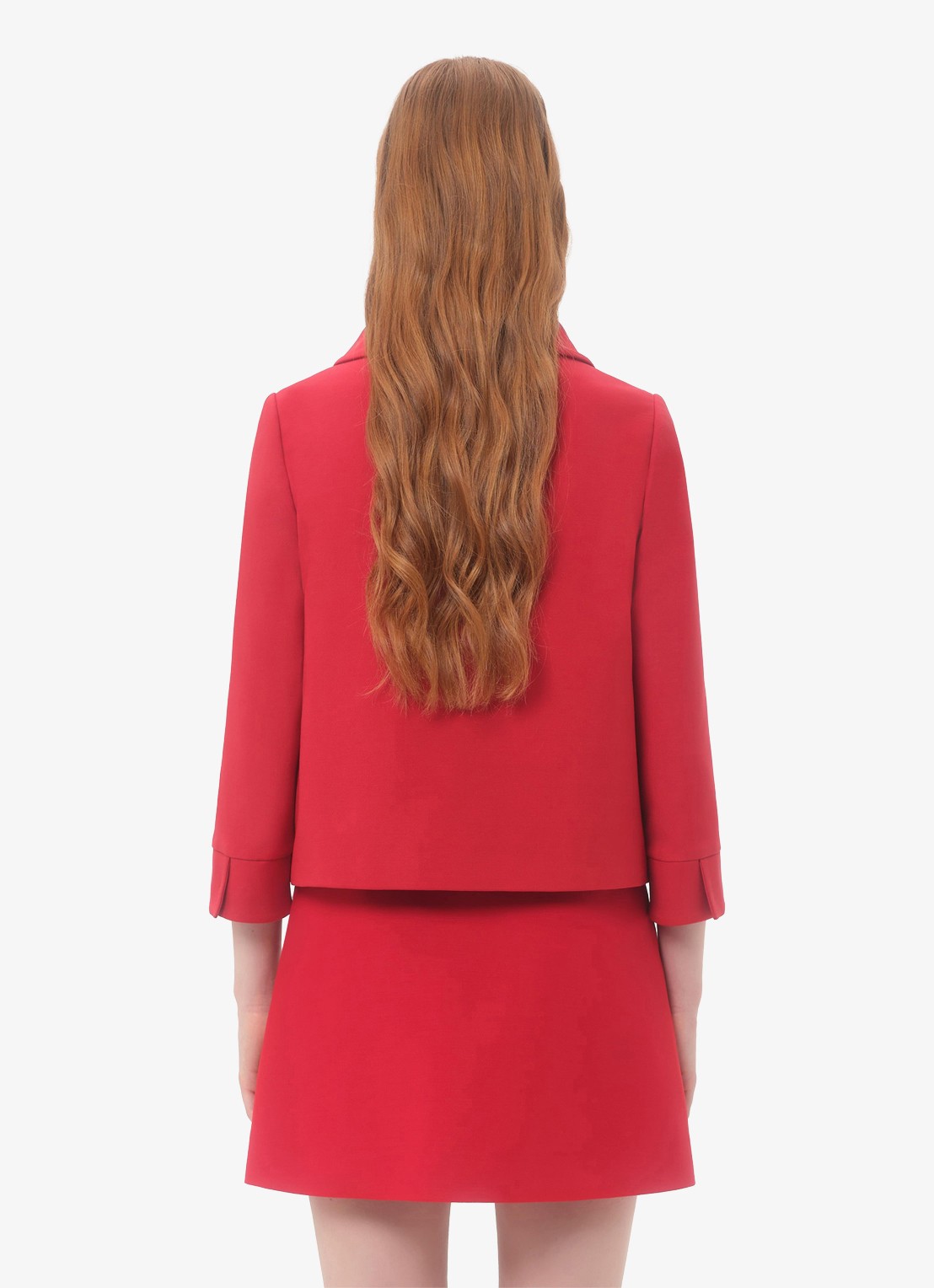 Valentino Garavani Blazer in zijdeblend met paspelzakken - achterkant rood