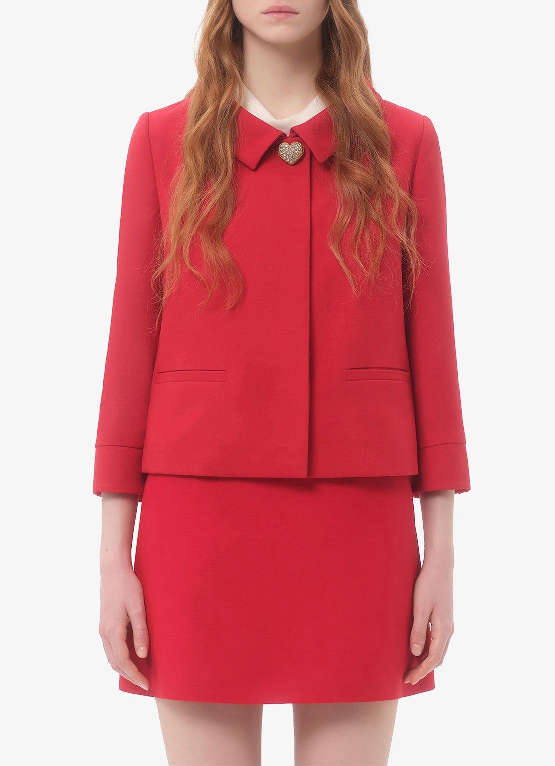 Valentino Garavani Blazer in zijdeblend met paspelzakken - detail 4 rood