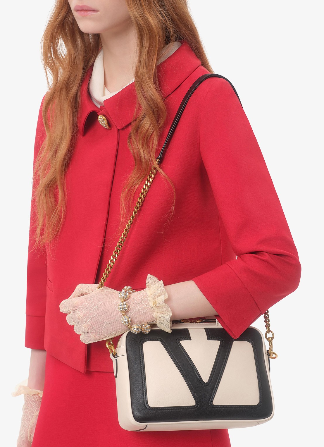 Valentino Garavani Blazer in zijdeblend met paspelzakken - detail 6 rood