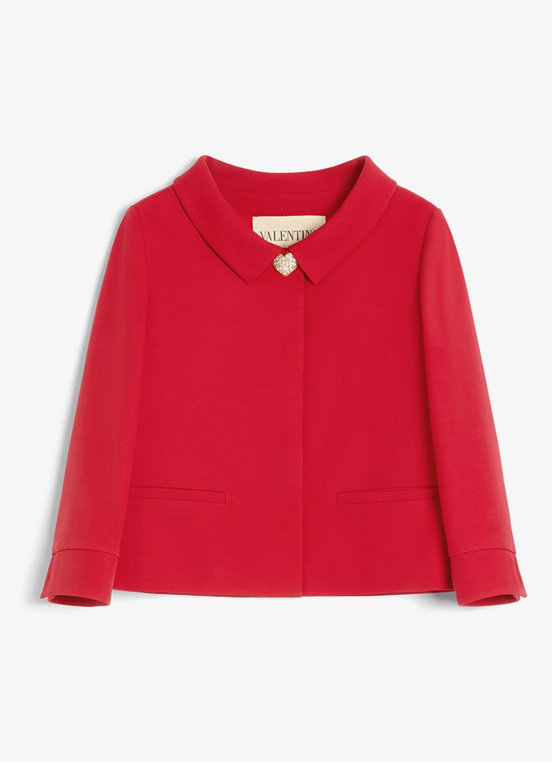 Valentino Garavani Blazer in zijdeblend met paspelzakken - voorkant 2 rood