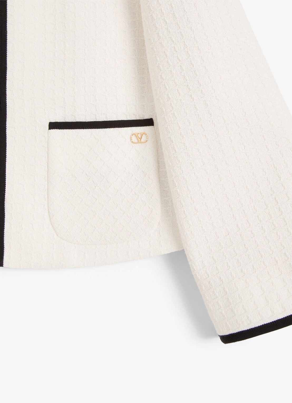 Valentino Garavani Blazer met tweed-look - detail 5 wit
