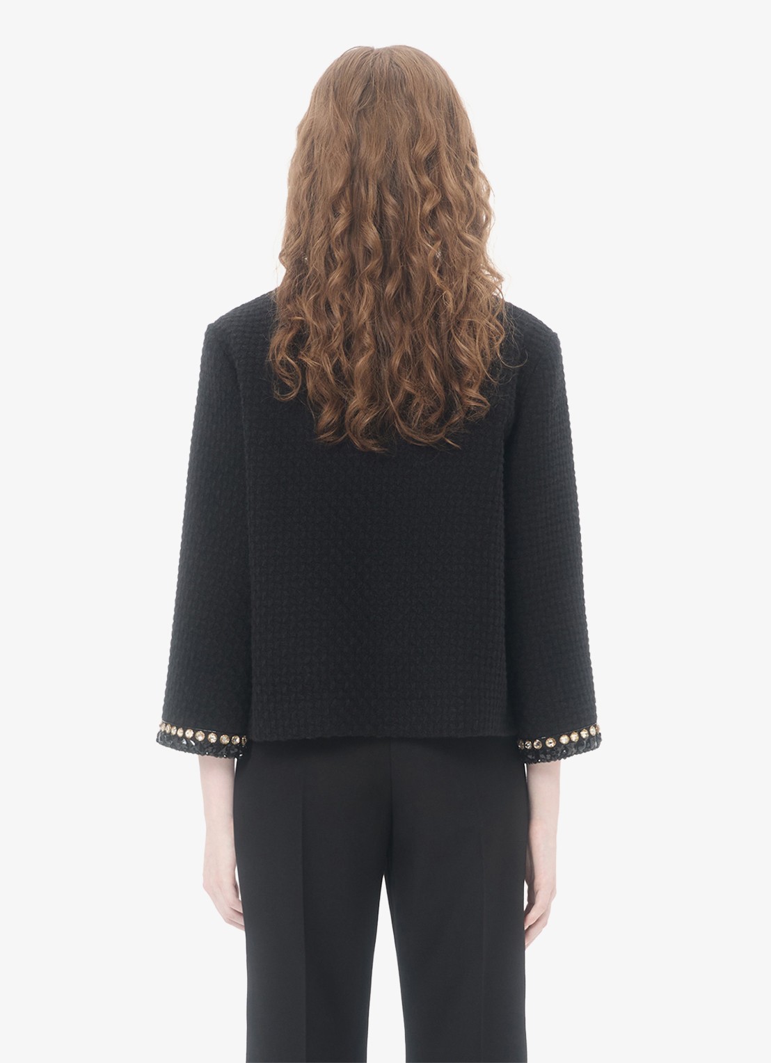 Valentino Garavani Blazer van tweed met strass - achterkant zwart