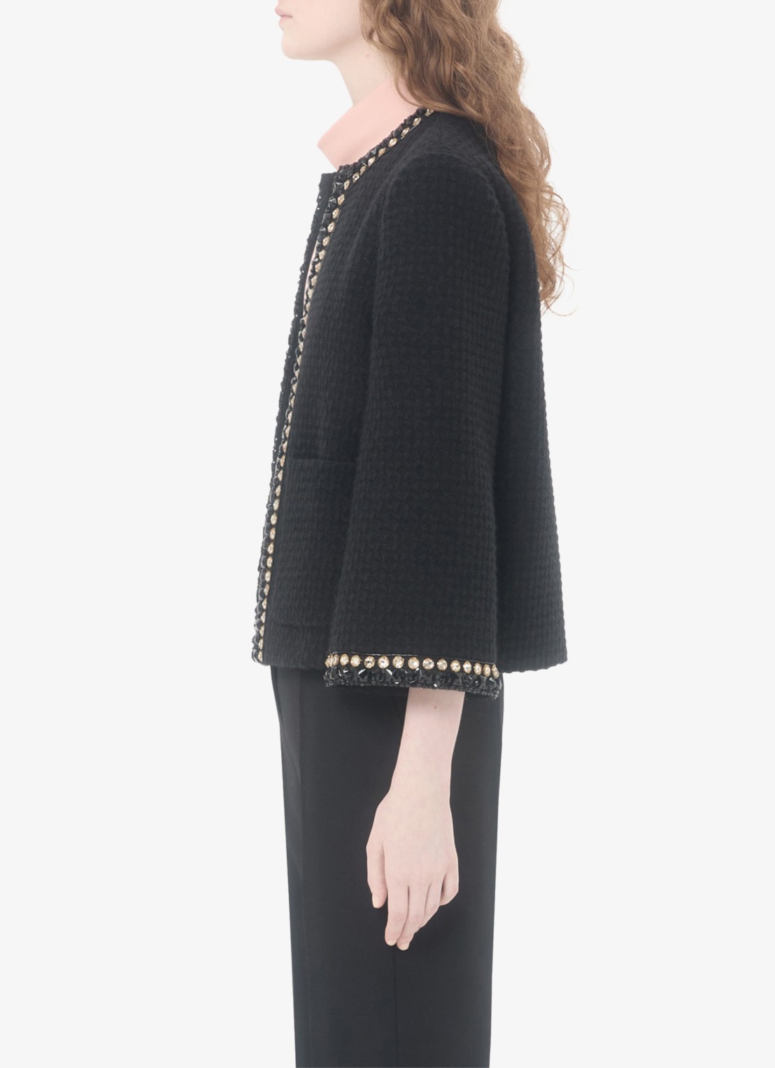 Valentino Garavani Blazer van tweed met strass - detail 4 zwart