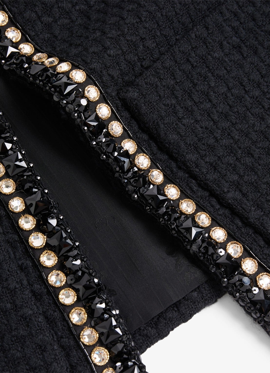 Valentino Garavani Blazer van tweed met strass - detail 5 zwart