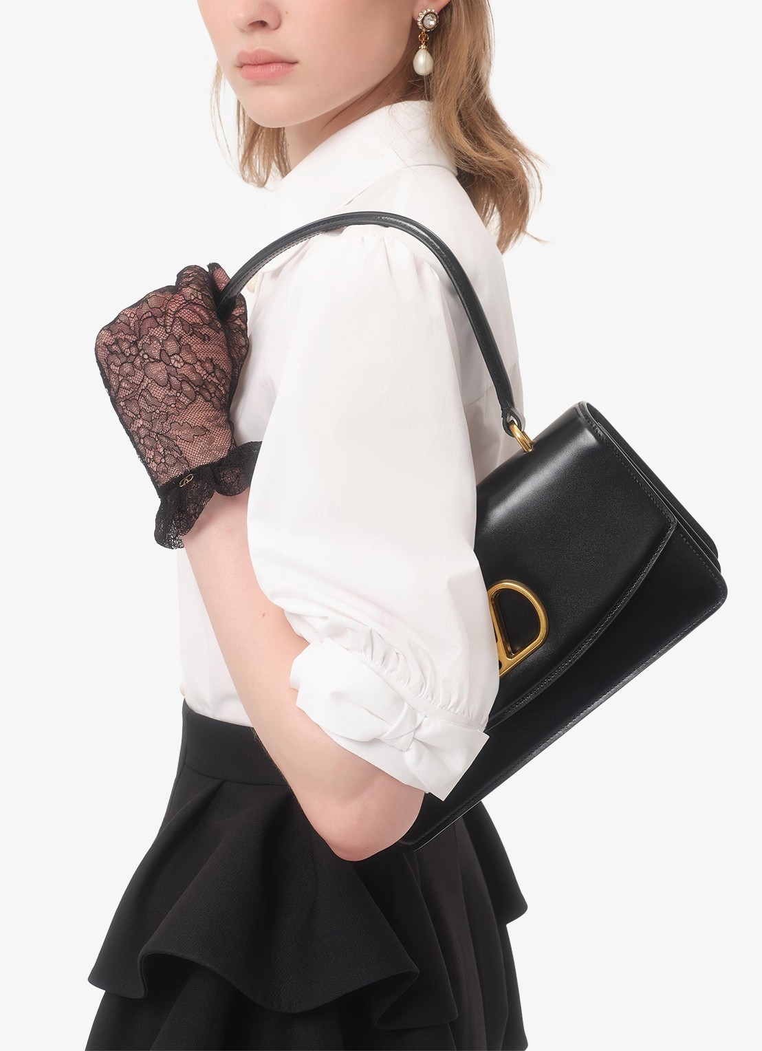 Valentino Garavani Blouse met pofmouw - detail 6 wit