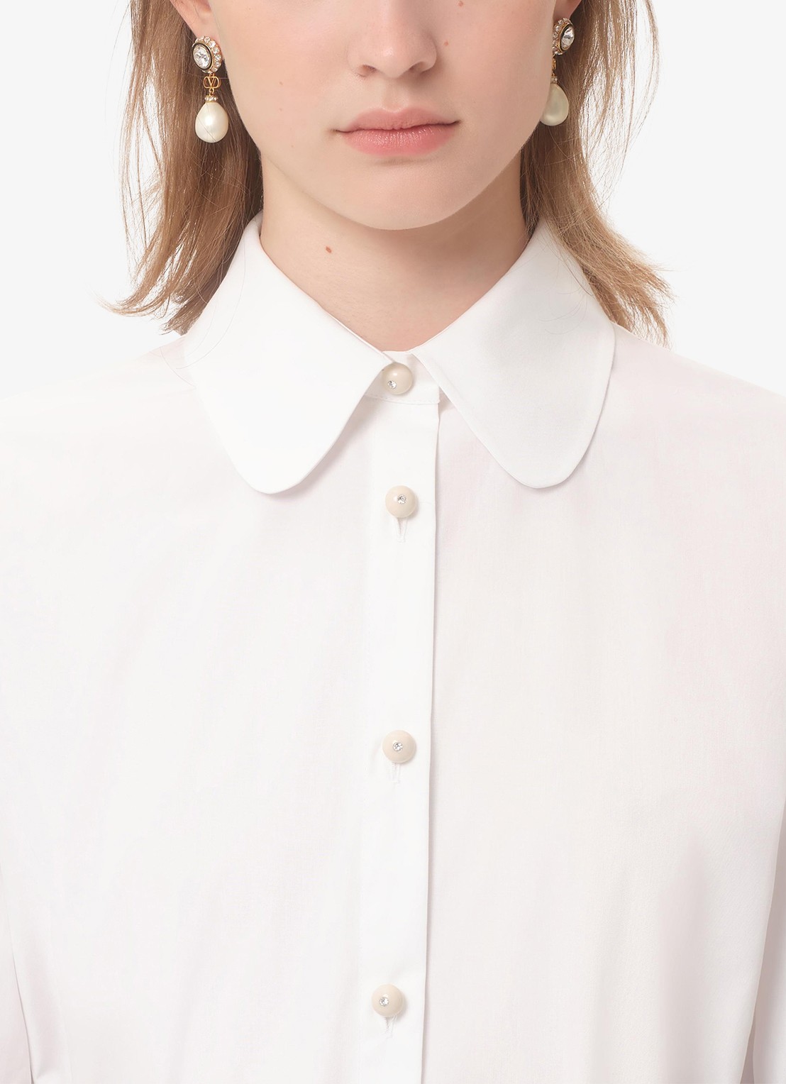 Valentino Garavani Blouse met pofmouw - detail 7 wit