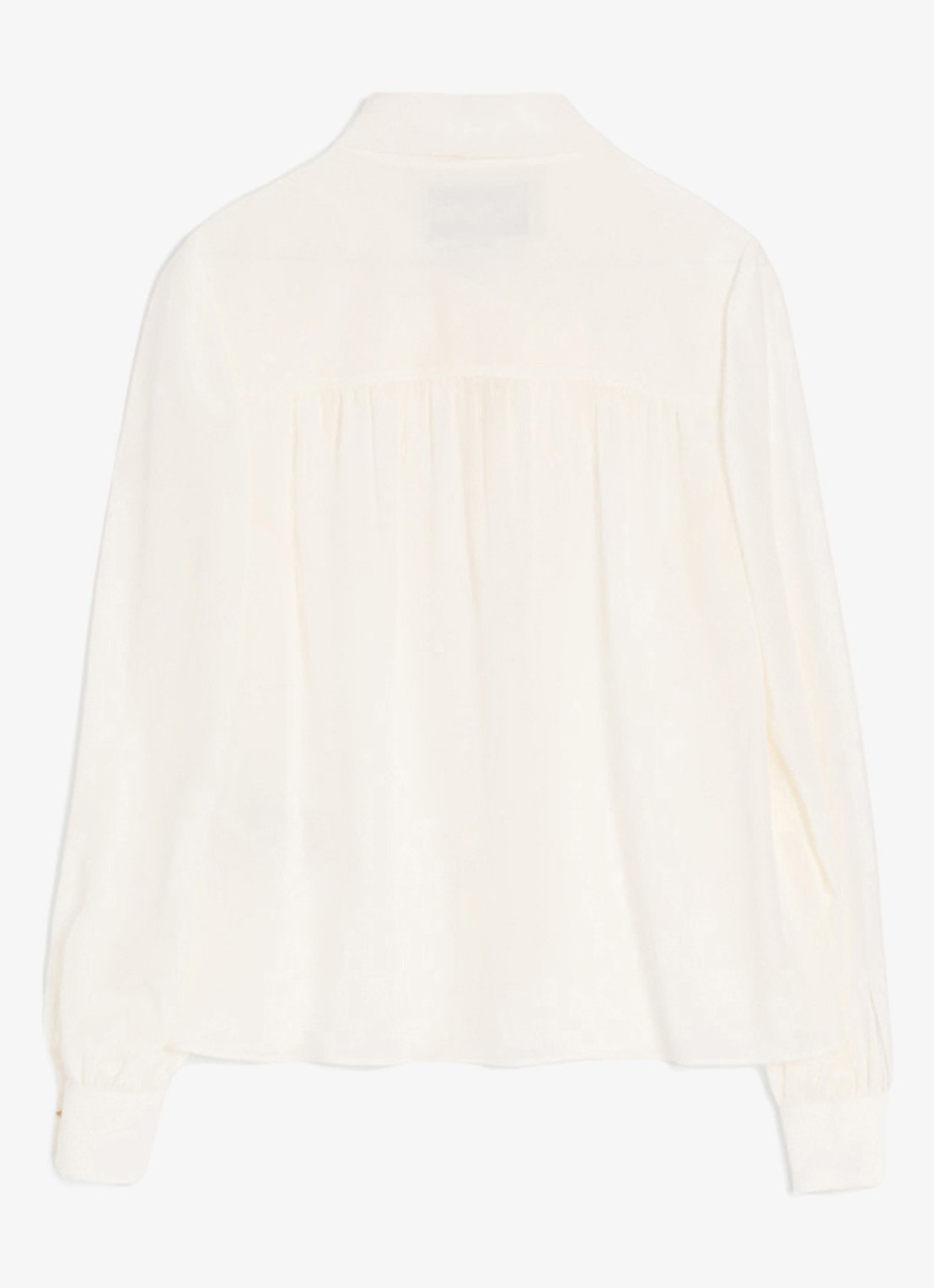 Valentino Garavani Blouse van zijde met strikkraag - achterkant 2 gebroken wit