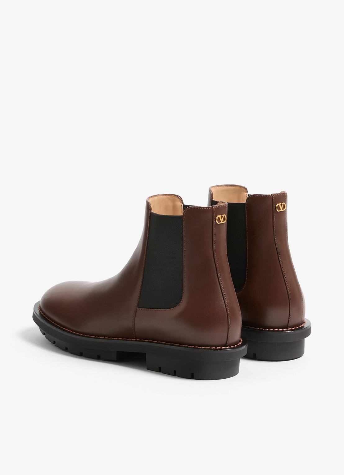 Valentino Garavani Chelsea boot van kalfsleer - achterkant 7 donkerbruin