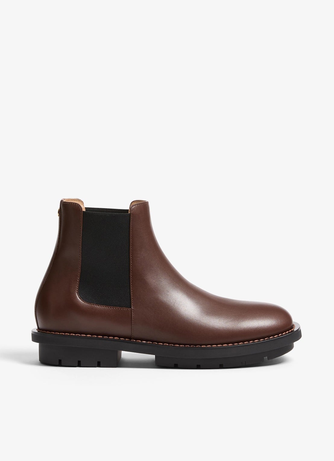 Valentino Garavani Chelsea boot van kalfsleer - voorkant donkerbruin