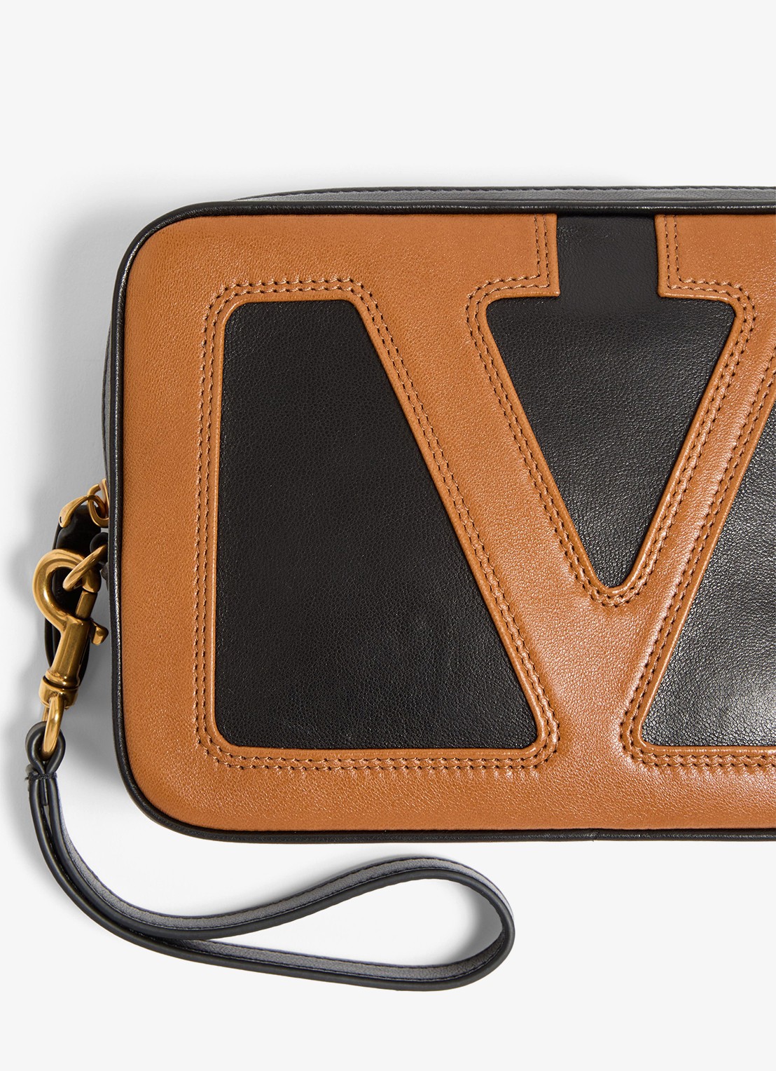Valentino Garavani Clutch van lamsleer - detail 6 zwart