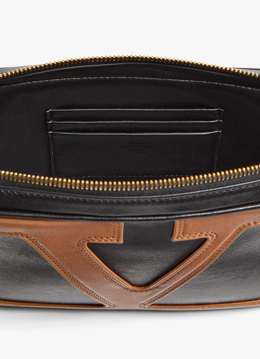 Valentino Garavani Clutch van lamsleer - detail 7 zwart