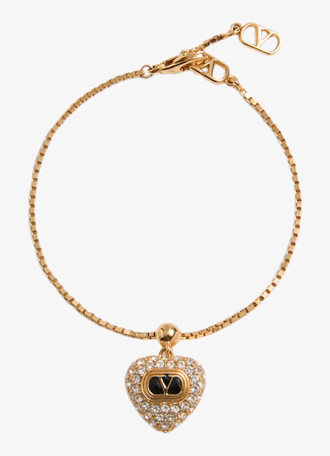 Valentino Garavani Coeur Royal armband met logo - voorkant goud