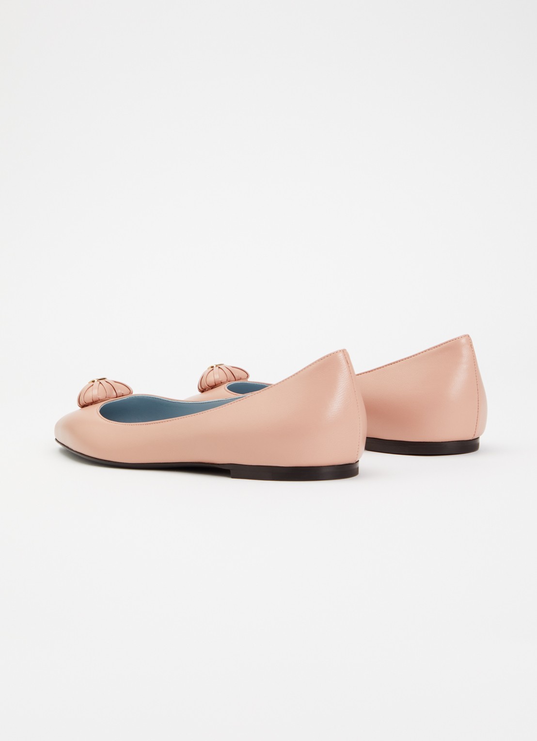 Valentino Garavani Coeur Royal ballerina van leer - achterkant lichtroze