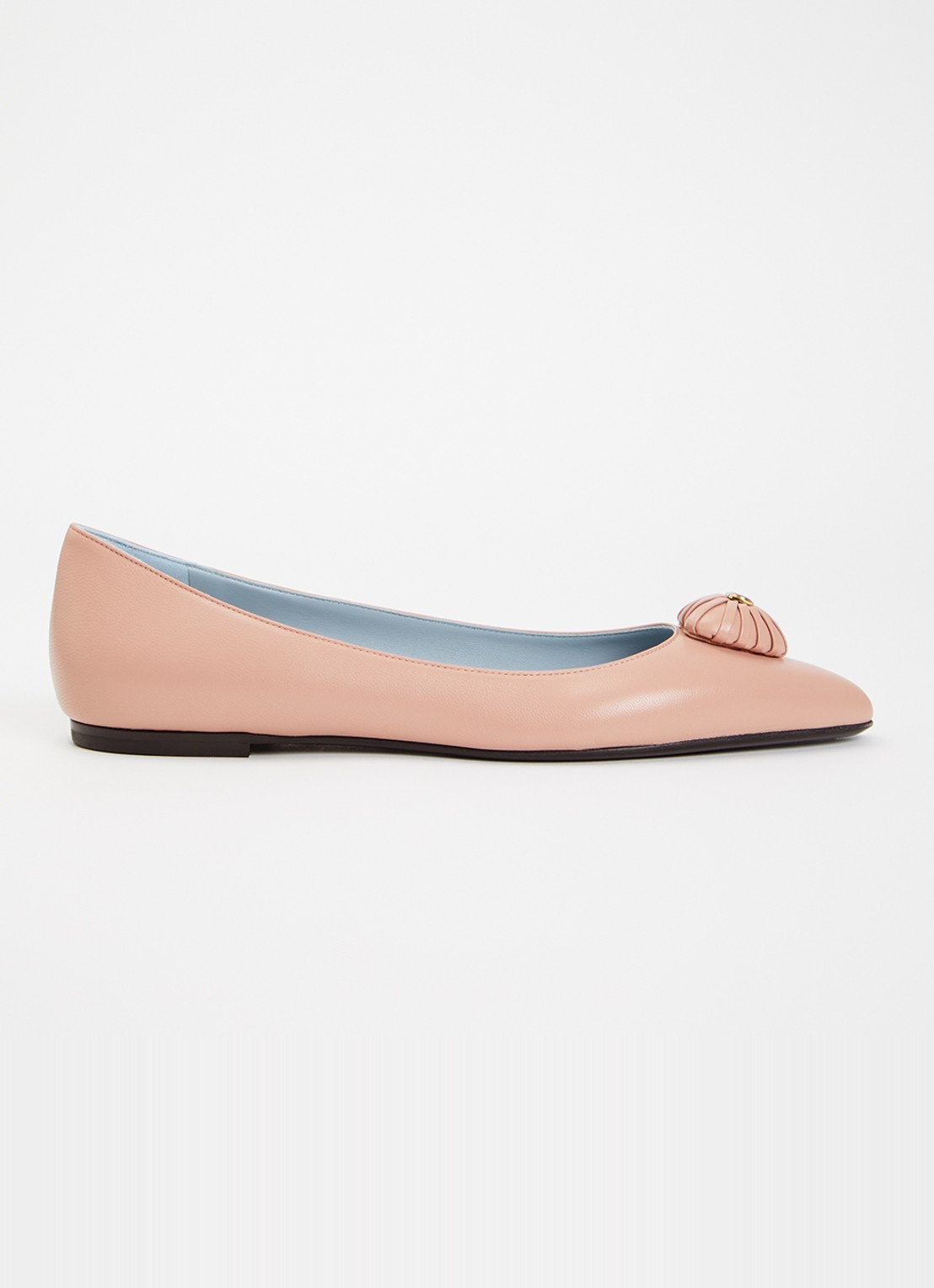 Valentino Garavani Coeur Royal ballerina van leer - voorkant 6 lichtroze