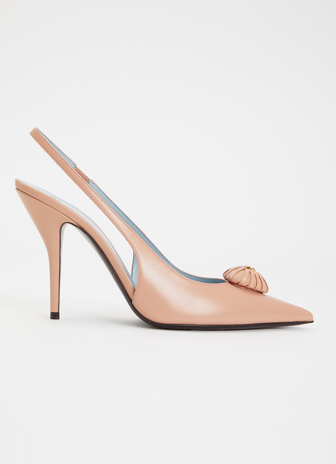 Valentino Garavani Coeur Royal slingback van geitenleer met applicatie - voorkant lichtroze