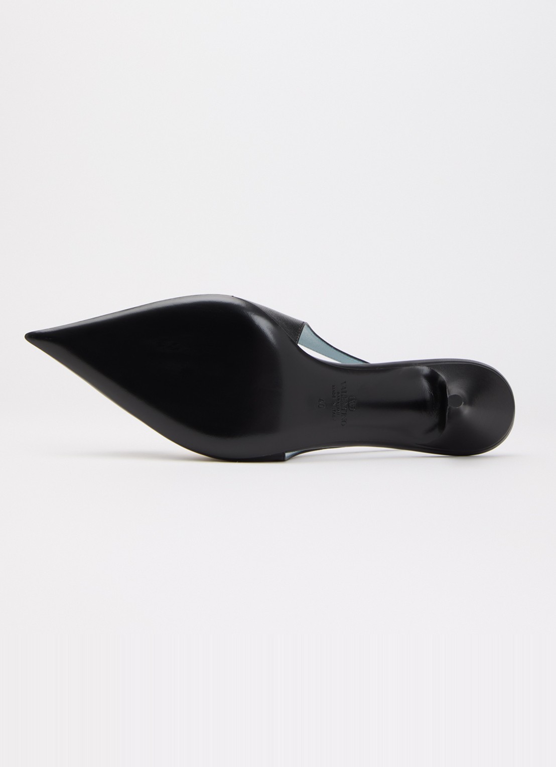 Valentino Garavani Coeur Royal slingback van geitenleer met applicatie - detail 4 zwart