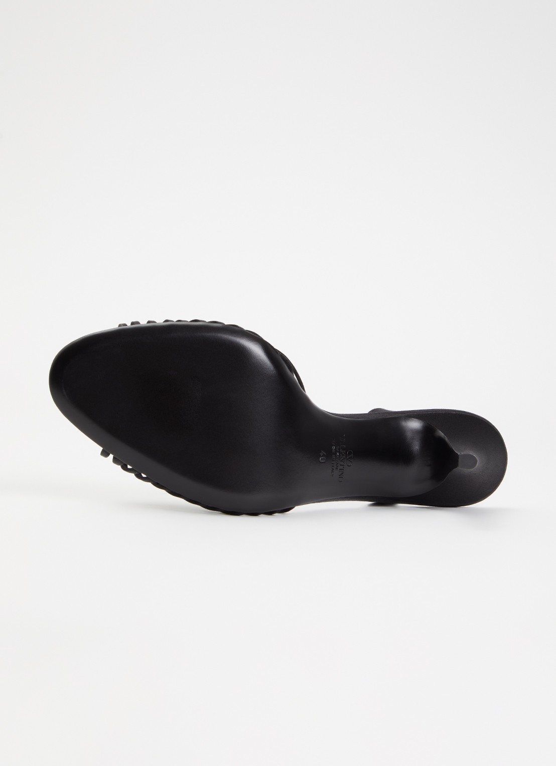 Valentino Garavani Coeur Royal slingback van satijn met applicatie - detail 3 zwart