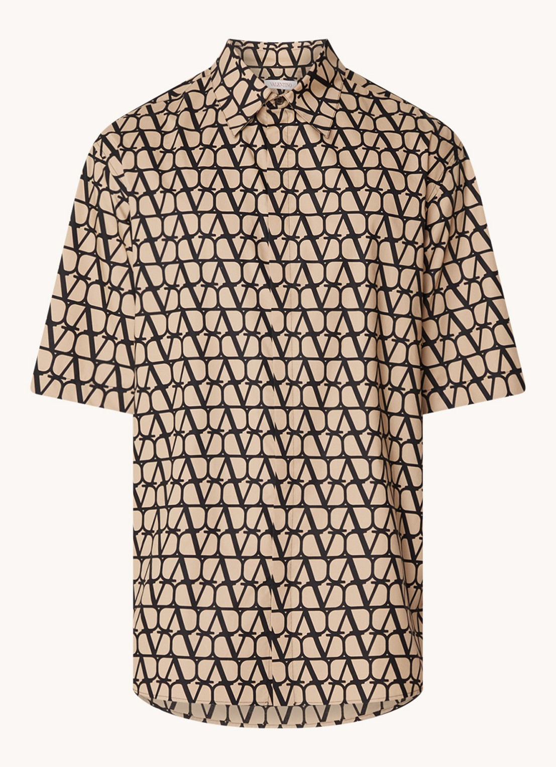 Valentino Garavani Comfort fit overhemd met logoprint - voorkant 4 beige