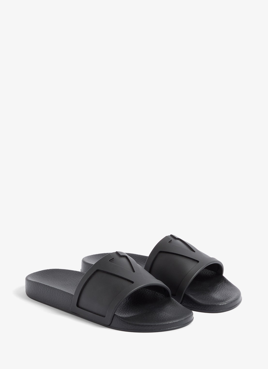 Valentino Garavani Coolslide slipper van rubber - detail 4 zwart