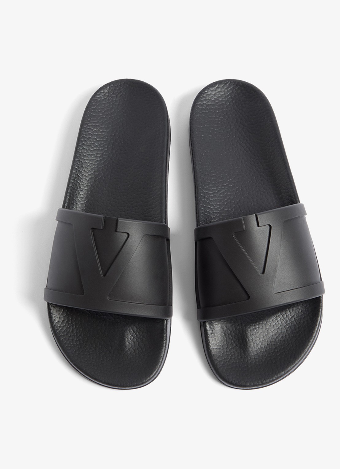 Valentino Garavani Coolslide slipper van rubber - detail 5 zwart