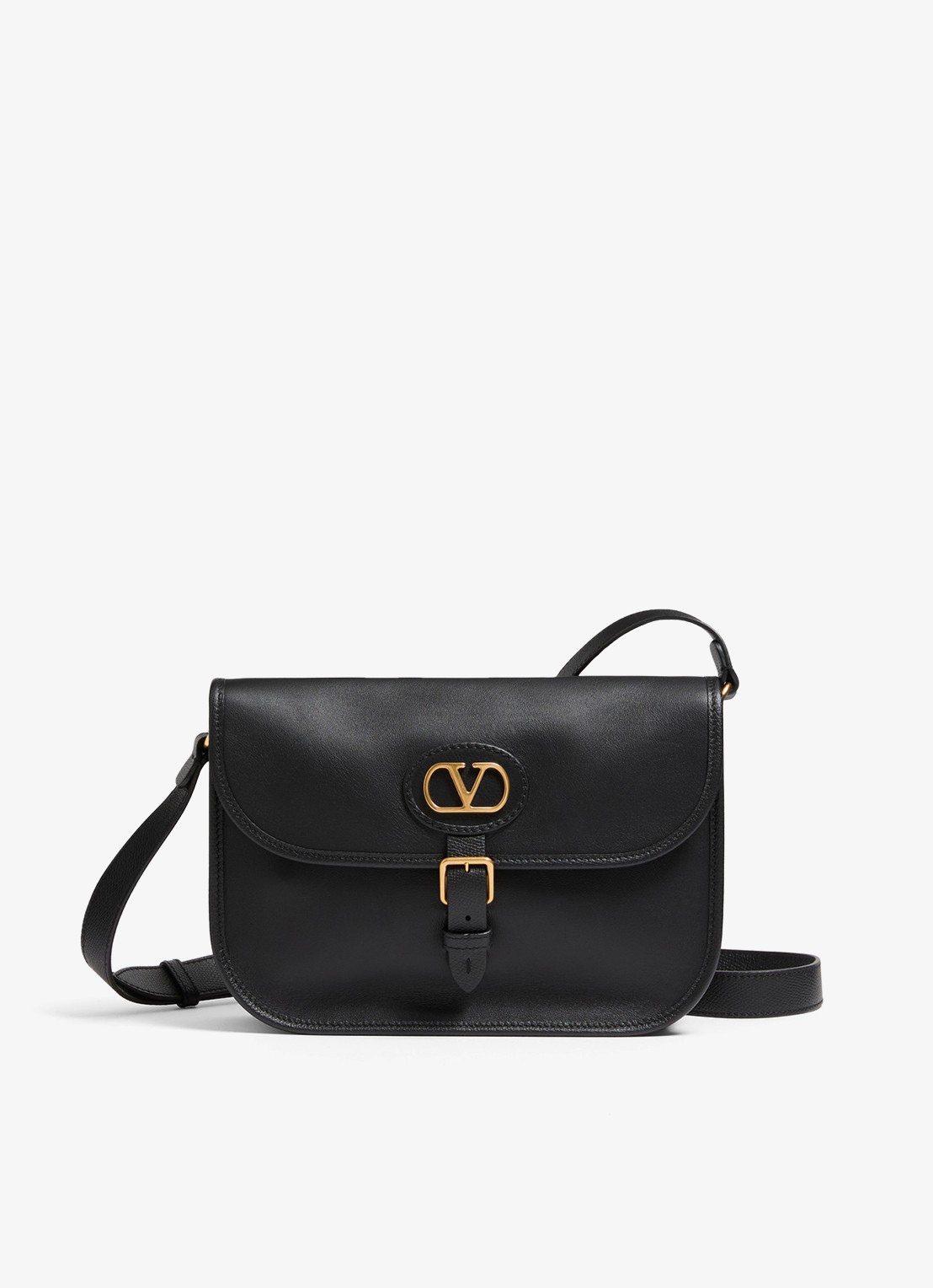 Valentino Garavani Crossbodytas van kalfsleer - voorkant zwart