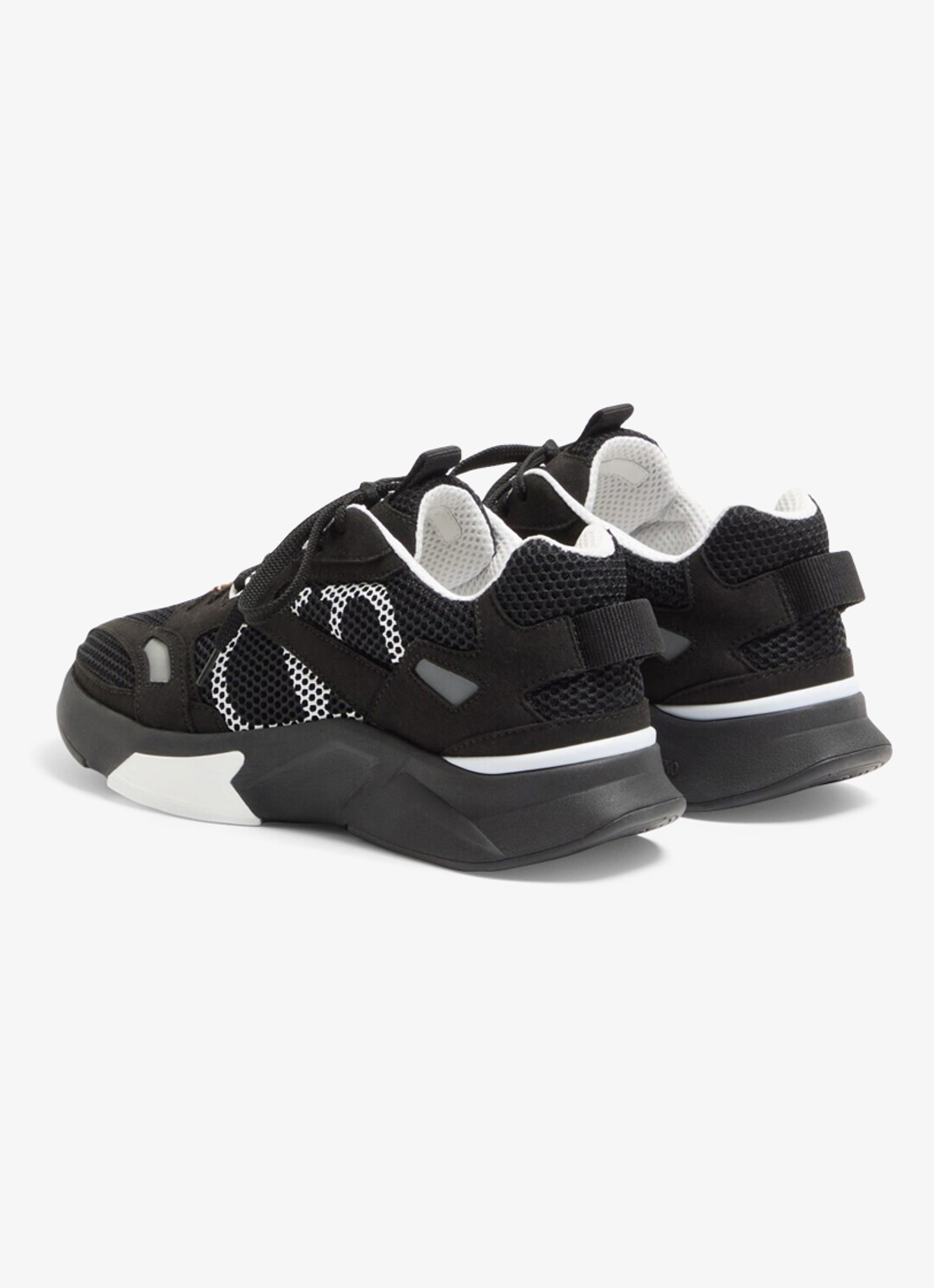 Valentino Garavani Demivee sneaker met suède details - achterkant 8 zwart