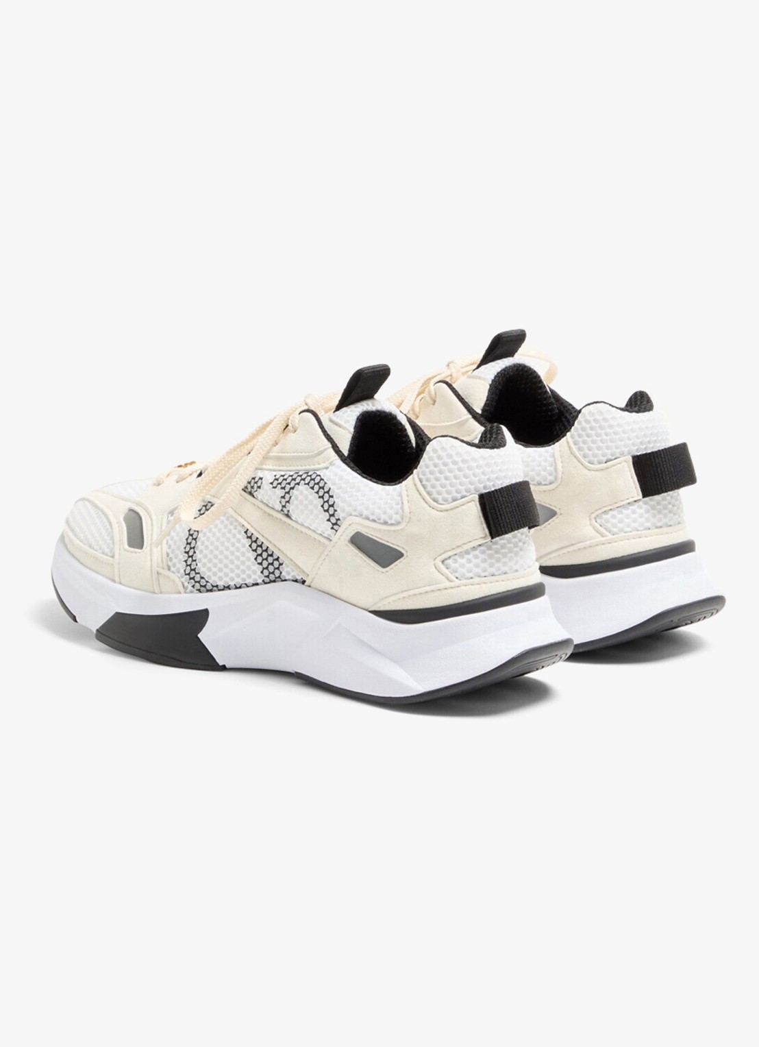 Valentino Garavani Demivee sneaker met suède details - achterkant gebroken wit