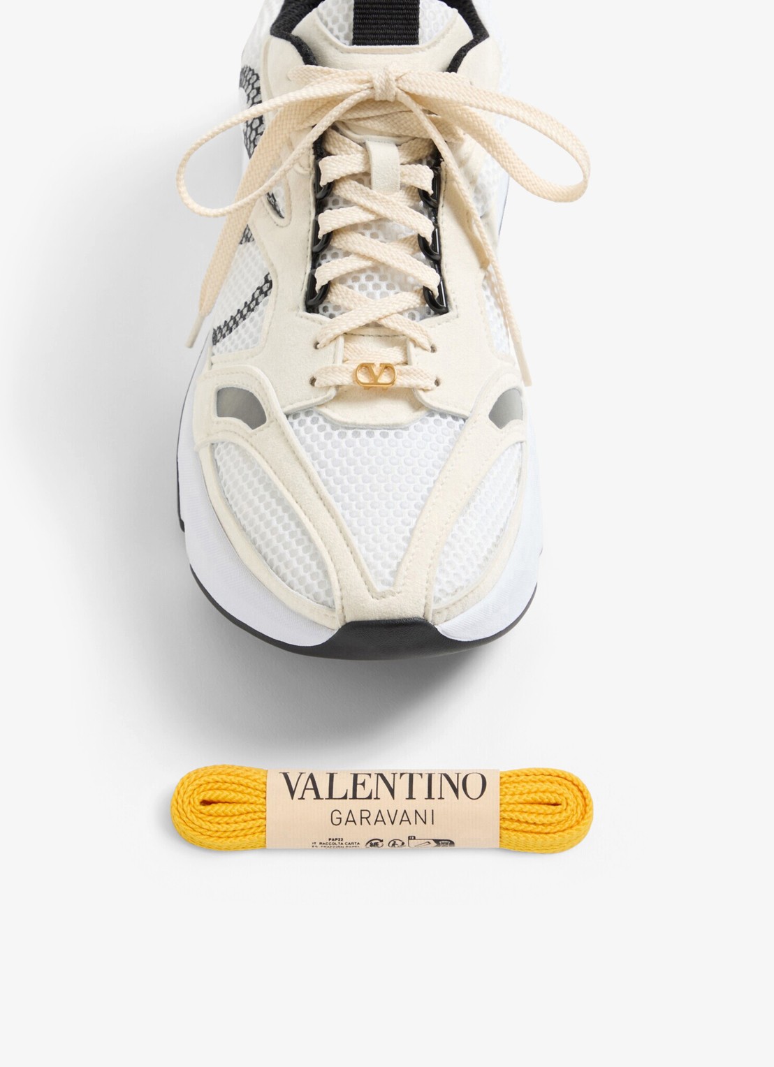 Valentino Garavani Demivee sneaker met suède details - detail 6 gebroken wit