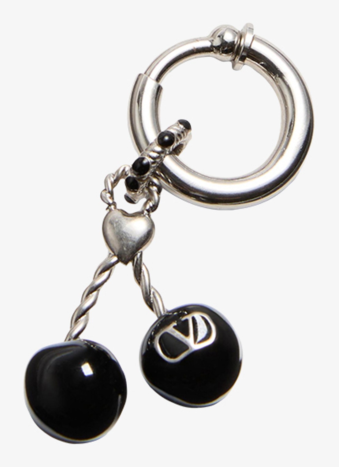 Valentino Garavani Enkele oorring met hanger - detail 2 zilver