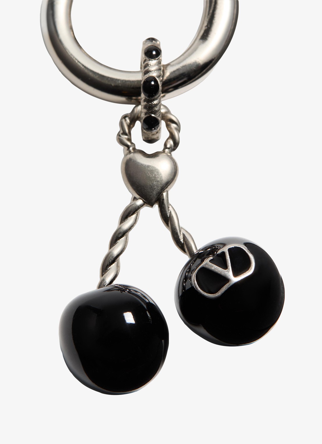 Valentino Garavani Enkele oorring met hanger - detail 3 zilver